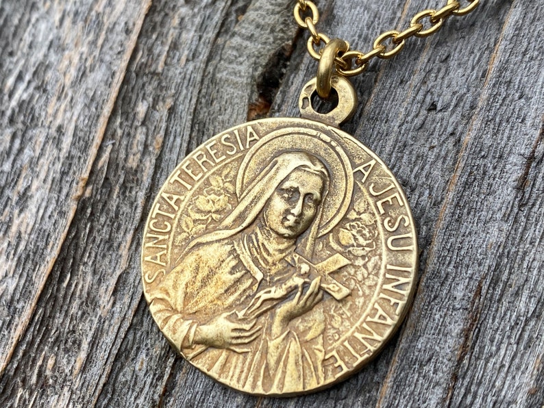 Antique Gold Rare St Therese of Lisieux Medal Necklace French Etsy
