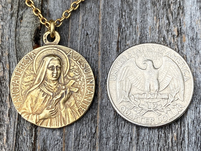Antique Gold Rare St Therese of Lisieux Medal Necklace French Etsy