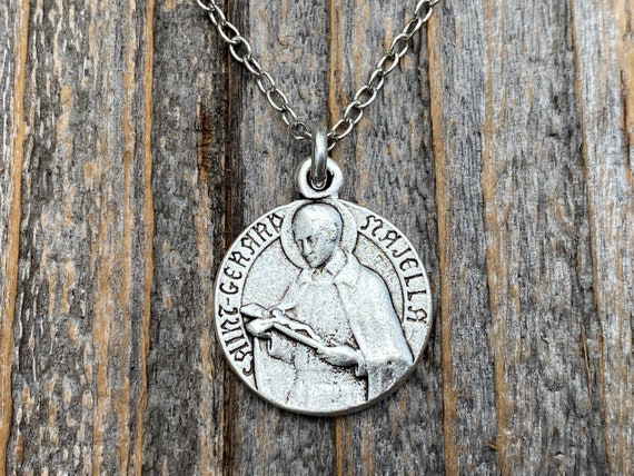 Sterling Silver St Gerard Majella Medal Pendant Necklace, French Artist  Penin, Antique Replica, Patron Saint of Expectant Mothers, Fertility - Etsy
