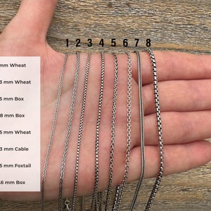 Oxidized .925 Sterling Silver Chain Necklace - Various Styles or Types, Thickness and Length Options - Wheat, Box, Cable, or Foxtail Chains