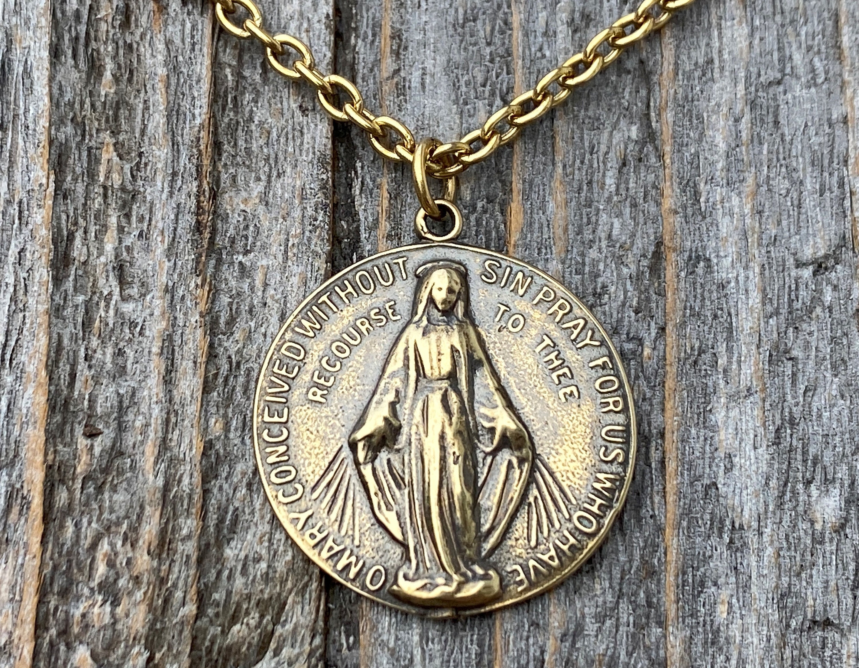 Miraculous mary deals medal necklace