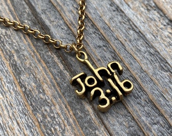 Olde Golf Necklace Buy Antiqued Gold John 3:16 Pendant On
