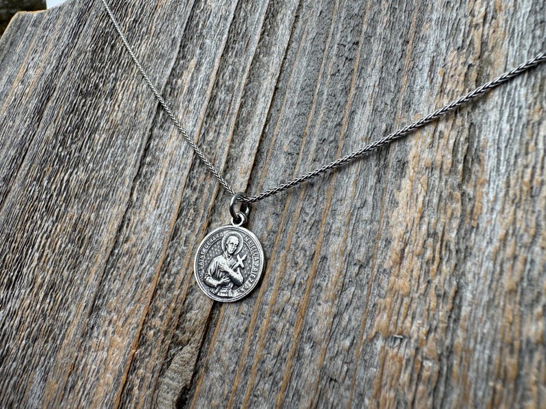 Sterling Silver St Gerard Majella Pendant Necklace, French Artist Penin ...