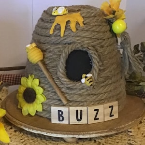 Handcrafted Bee Home Decor - Farmhouse, Rustic, Bee Gifts, Thank You Gift, Kitchen Decor, Unique Home Decor, Shelf Sitter, Honey Bee Lovers