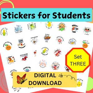 Afdrukbare beloningsstickers voor studenten, perfect voor leerkrachten, thuisonderwijs, zondagsschool en ouders. Beloon prestatie met positieve bevestiging.