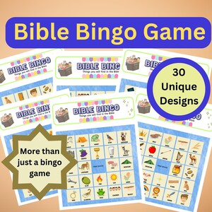 Bible Bingo Game for Kids Activities - Fun, Exciting and Educational, Family Game Night, Homeschool, Sunday School Activity, For All Ages