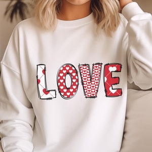 Moletom de amor, presente aconchegante para o dia dos namorados, presente romântico de amor, moletom de coração, moletom de corações de amor, presente fofo para o dia dos namorados