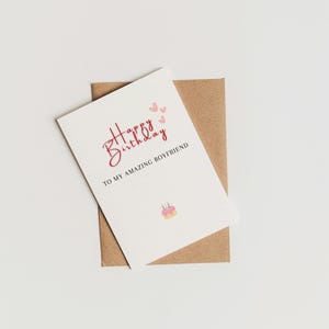 Happy Birthday to my amazing boyfriend, Birthday Card for Boyfriend | Birthday Card for Him | Cute Minimalist Design