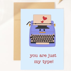La plus mignonne carte de jeu de mots pour machine à écrire - Je t'aime carte - carte de voeux - cadeau de carte d'anniversaire - pour mari, femme, petit ami, petite amie, fiancé