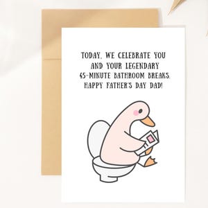 Grappig Vaderdagcadeau! Kaart voor papa | Vader op toilet | Fijne Vaderdagkaart | Van dochter | Van zoon | Schattig + humor | Digitale download