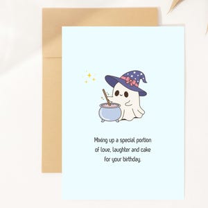Happy Birthday Card | Cute Ghost Birthday Card | Birthday Card For Him, Husband, Boyfriend | Bday Printable Card | Instant Download