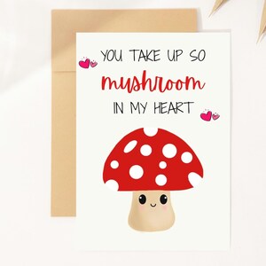 Tarjeta con un lindo juego de palabras con hongos / Tarjeta de "Te amo" / Tarjeta de regalo de aniversario de cumpleaños de amor / Para esposo, esposa, novio, novia y prometido / Lindos juegos de palabras