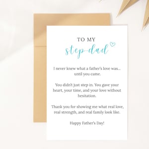 Carte de fête des pères pour beau-père - Cadeau | Papa en prime | Message sincère pour beau-père | De Beau-fils | De la belle-fille | Carte de remerciement pour beau-père