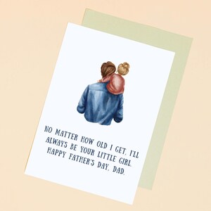 Biglietto d'auguri per la festa del papà da parte di sua figlia / Regalo per la festa del papà da parte della sua bambina / Auguri per la festa del papà / Biglietto emozionante per papà /