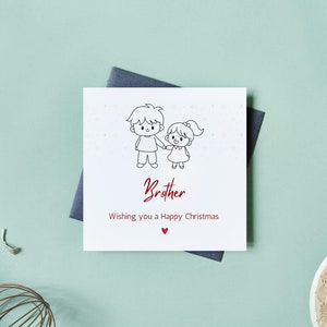 Tarjeta navideña para hermano / Linda tarjeta navideña para hermano / Descarga digital imprimible