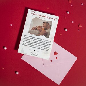 Fernbeziehung Valentinstag Karte | Foto Kartenvorlage | Valentinstag herzliche Botschaft | Personalisierte Karte für Ihn Sie