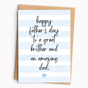 Brother Father's Day Card, Happy Father's Day to a Great Brother and Amazing Dad, Brother to Dad, Printable Father's Day Card from Sister