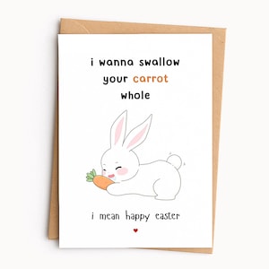 Tarjeta de Pascua picante, tarjeta de Pascua divertida para adultos, tarjeta de conejito de Pascua atrevida, para esposo, para novio, para él, tarjeta de regalo de Pascua picante imprimible