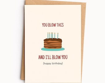 Raunchy Birthday Card for Boyfriend, Dirty Birthday Card for husband, Funny Birthday Card for him her, Birthday Cards for boyfriend