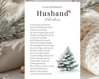 Husband Poem Christmas Card, Minimal Christmas Card for Husband, Heartfelt Card, Christmas Gift, digital card, printable xmas husband card