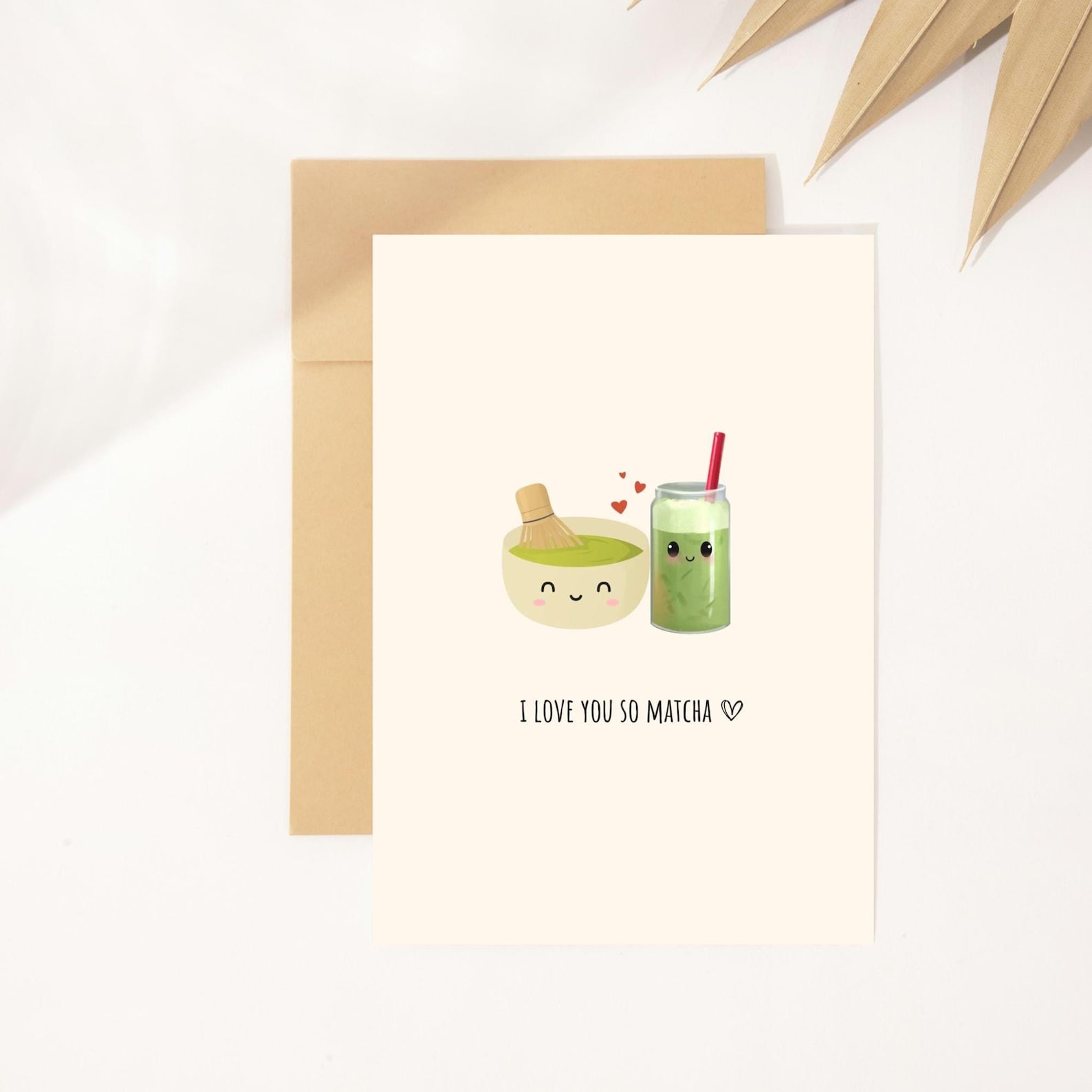 I Love You so Matcha - Cute Matcha Card - Birthday Anniversary Card ...