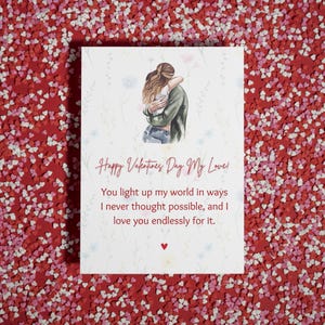 Glückliche Valentinstag-Karte | Romantische Valentinstag Karte | Valentinstag herzliche Botschaft | Geschenk für Freund | Geschenk für sie |
