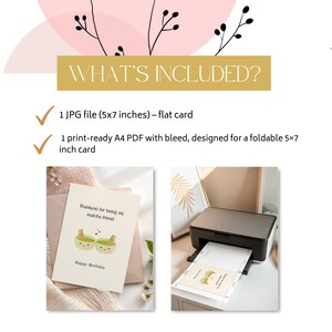 Cute Matcha Birthday Card for Best Friend - Matcha Partners - Thank You for Being My Matcha Friend - happy birthday bestie - Matcha Fan image 4