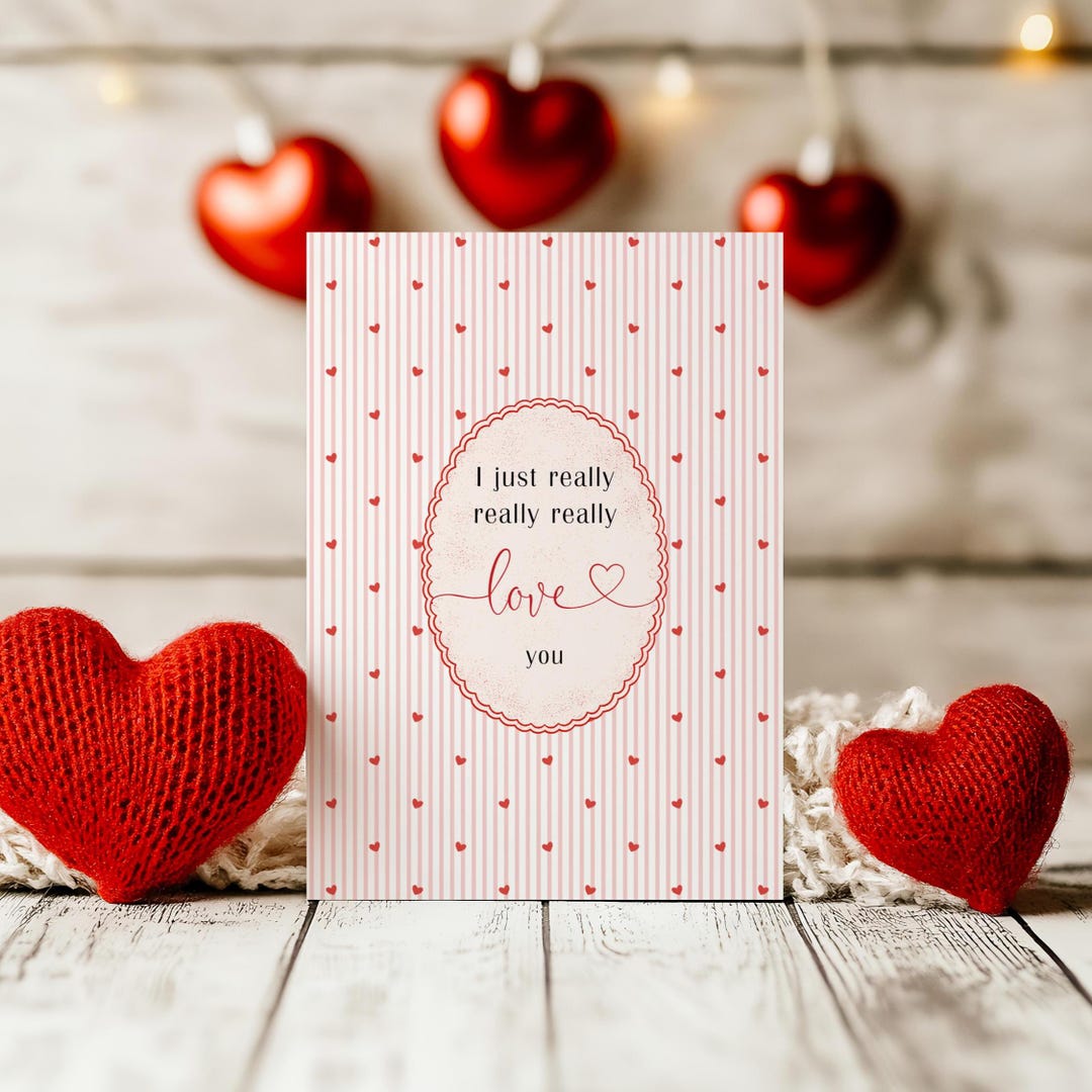 I Love You Valentine Printable Card, Romantic Valentine Card for Him ...