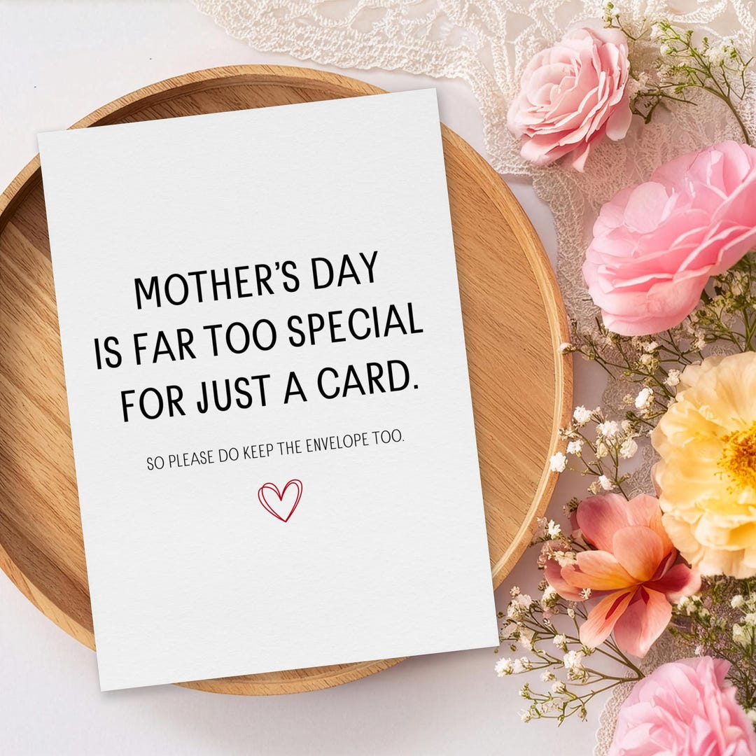 Funny Mother’s Day Card Printable, Sarcastic Mom Card, Minimalist Humor ...
