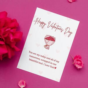 Glückliche Valentinstag-Karte | Romantische Valentinstag Karte | Valentinstag herzliche Botschaft | Geschenk für Freund | Geschenk für sie |