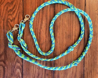 Hand Braided Paracord Barrel Racing Reins: Custom Length and Knots