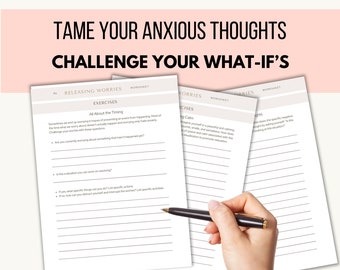 Releasing Worries Printable Worksheet, Anxiety Relief PDF,
