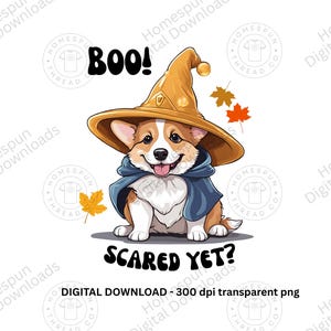 Halloween Corgis Png Gruselige Welpen Sublimation Design Hexenhut und Fledermäuse Clip Art Corgis Welpen digitales Bild T-Shirt Png Sofort Download