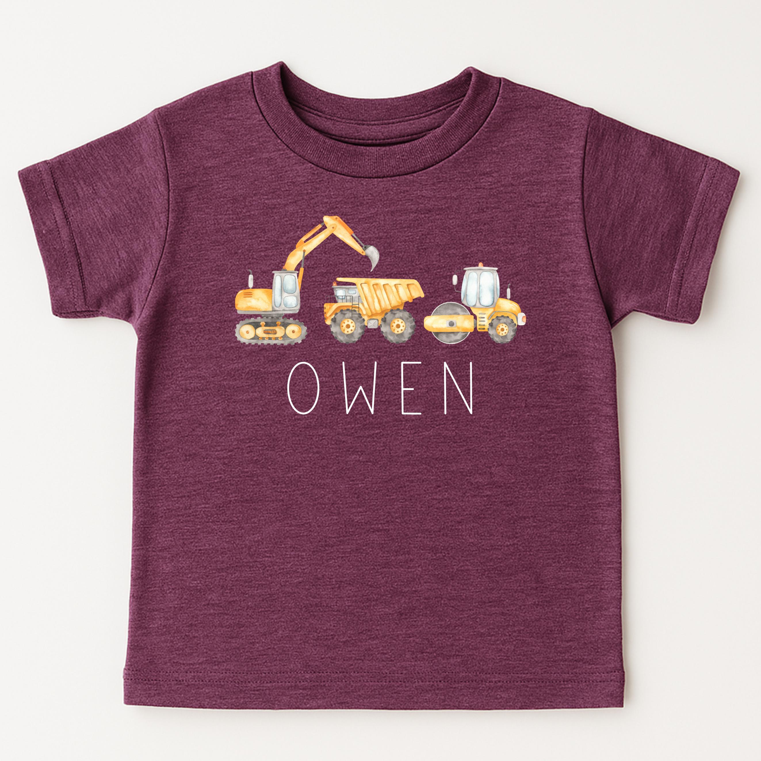 Personalized Construction Shirt, Equipment Shirt, Truck Kids Shirt ...