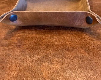 Handmade Premium Leather Basket- Brown