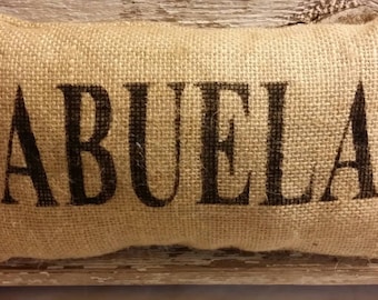 Burlap Abuela 11" x 6" Stuffed Pillow Mother's Day Or Birthday Gift