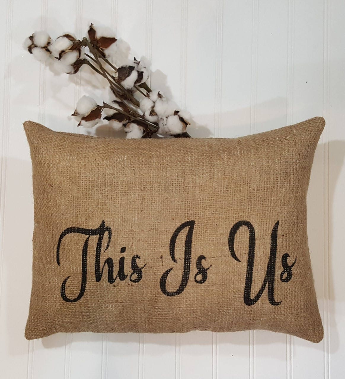 burlap accent pillows