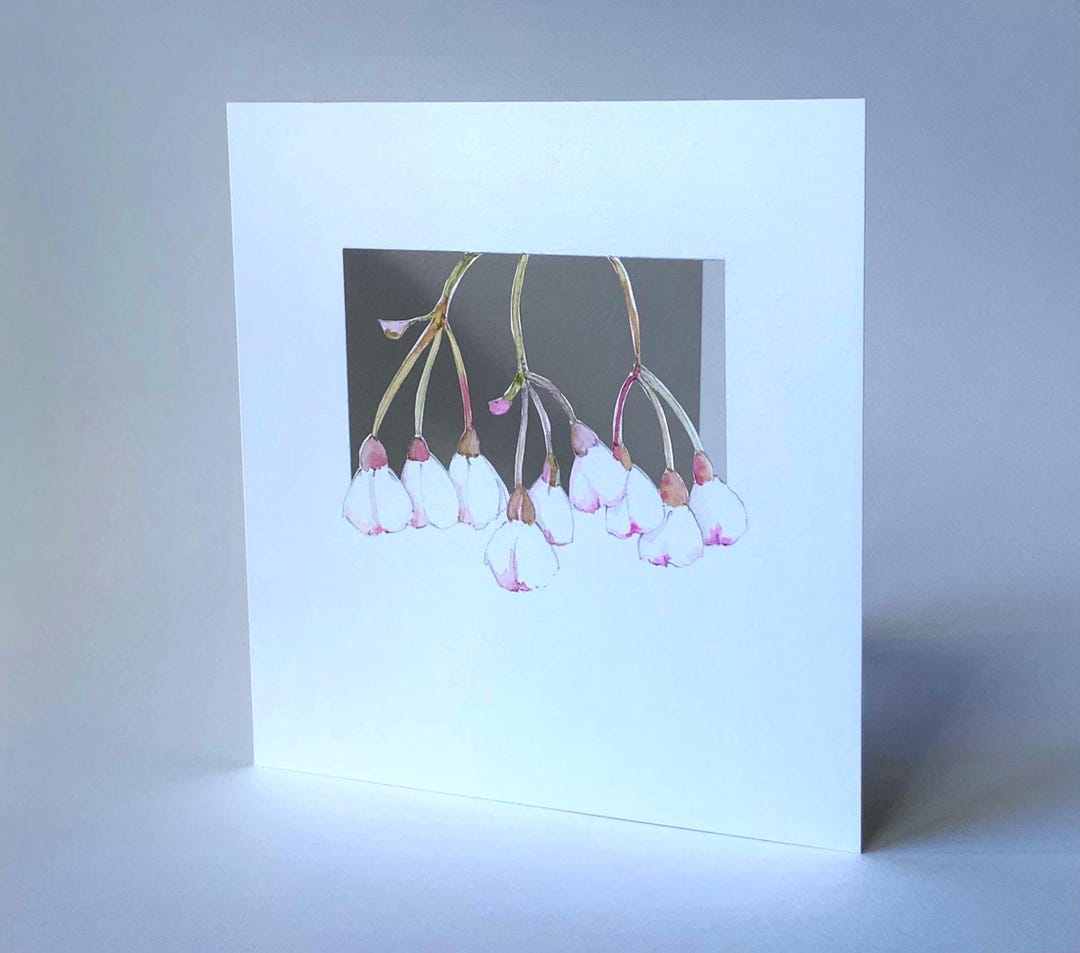 Cherry Blossom Greetings Card - Etsy