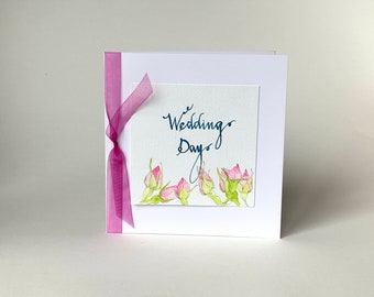 A wedding day card. Greetings card.