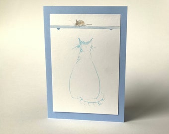 The Cat and The Mouse greeting card