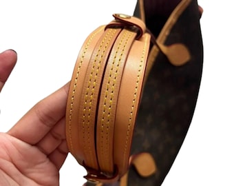 Premium Vachetta Leather Shoulder Pads Top Handle Protector For Neverfull PM MM GM Tote Bucket Bags Decompression Cover