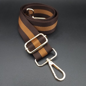 1,5 "/ 38 mm Dunkelbraun Gold Honig gewebter Canvas Verstellbarer Schultergurt Crossbody für Tote Reisesäcke 78-140 cm Teardrop Gold Spangen