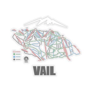 Vail Mountain Ski Map Aufkleber | Snowboarder Geschenk | Winter Sport Aufkleber | Outdoor Adventure Label | Colorado Souvenir Aufkleber | Reise Sticker