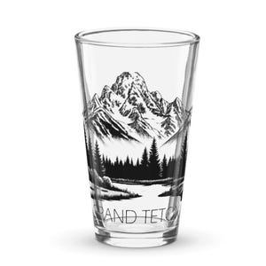 Grand Teton Nationalpark Pint Glas | Grizzlybär | Nationalpark Geschenk | Wyoming Biergläser | 16 Unzen Pint