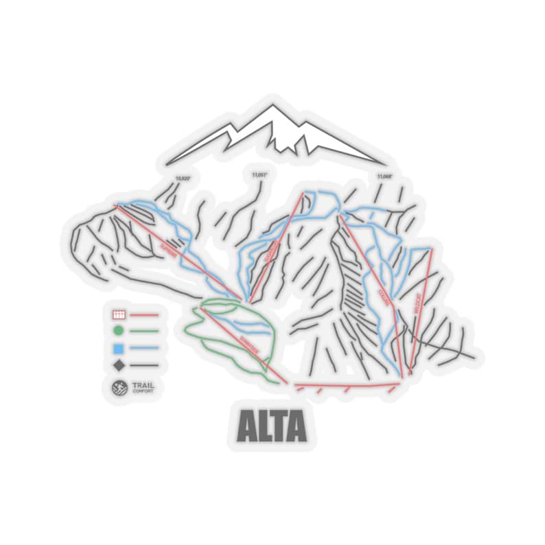 Trail Map Sticker Alta Ski Resort Trail Map Sticker | Laptop, Water Bottle Decal - Etsy ...