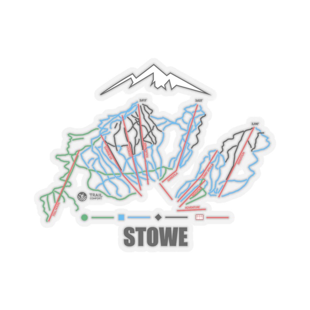 Trail Map Sticker Stowe Ski Trail Map Sticker | Vermont Mountain Resort Vinyl Decal - Etsy