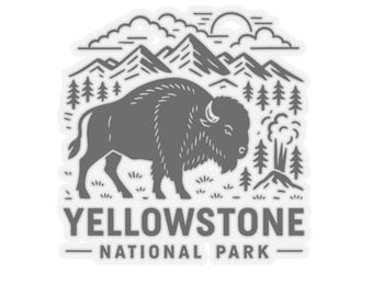 Vintage Yellowstone National Park Kiss-Cut Stickers | Travel Scrapbooking | Nature Lover Gift | Laptop Decals