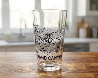 Vaso de pinta con ilustración panorámica del Gran Cañón / 473 ml