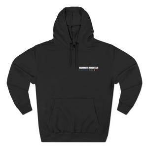 Mammut Berg Kapuzenpullover dunkel | Skifahrer Karte | Bergkette Nevada | Winter Sport Kapuzenpullover