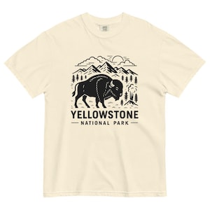 Yellowstone National Park (Front Design) shirt | Vintage Bison Graphic Tee | Nature Lover Gift | Comfort Colors | Outdoor Hiking Apparel